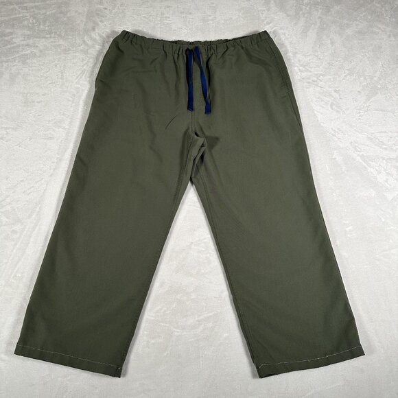 Figs Scrub Pants Women Size XL / S Olive Green Drawstring Slash Pockets W33 L23 - Picture 1 of 8